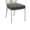 Armen Living Cleo Contemporary Dining Chair In Gray and Stainless Steel, PK2 LCCLCHGRB201 - alternate 2